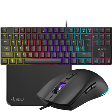 Nov komplet igralnih tipkovnic Play Metis Taygete S z anti-ghosting RGB modrim stikalom + miška Helike 3600DPI Huano + podloga za miško