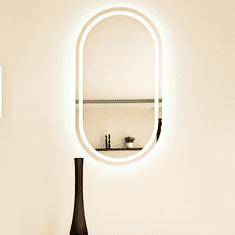 Bic Ovalno kopalniško ogledalo z LED osvetlitvijo BREZ okvirja, polirano 55x120 Lunara