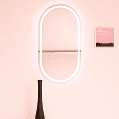 Bic Ovalno kopalniško ogledalo z LED osvetlitvijo BREZ okvirja, polirano 55x120 Lunara