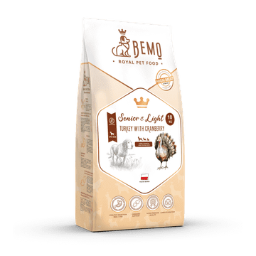 Bemo Senior & Light - suha hrana za starejše in prekomerno težke pse - puran z brusnicami 10 kg
