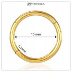 Uhani za piercing kliker iz zlata, titana, vijačna režica 1,2/10 mm