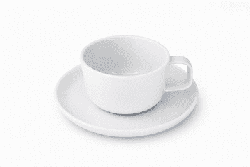 DUKA Porcelanasta skodelica 320 ml s krožnikom 17 cm Elegant Nord