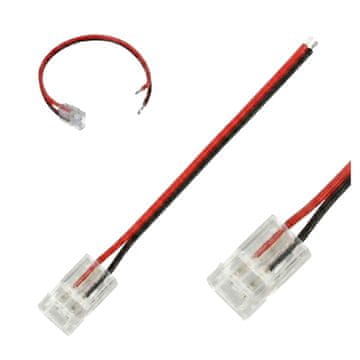 Raven LED COB konektor 8 mm klikabilni z 10 cm kablom, enostaven konektor za montažo