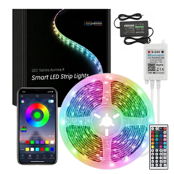 RGB LED trak 12V 5m IP20 komplet z aplikacijo za telefon LED daljinski upravljalnik