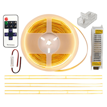 LED COB komplet 5m 24V 3000K toplo bela močna barva napajalnik daljinski upravljalnik komplet