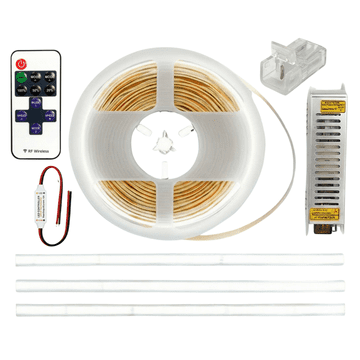 LED COB komplet 5m 24V 4000K nevtralno bela močna barva napajalnik daljinski upravljalnik