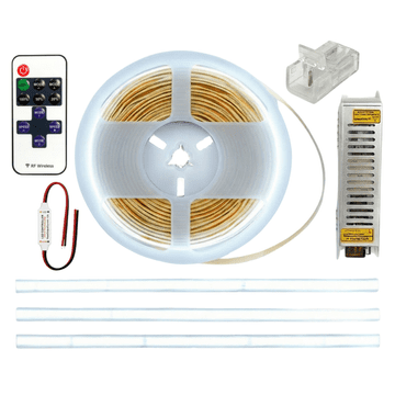 LED COB komplet 5m 24V 6000K hladno bela močna barva napajalnik daljinski upravljalnik komplet