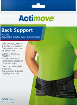 Actimove SE ledveno-križna opornica s 4 jeklenimi imobilizatorji in zategovalnimi trakovi velikost S črna (71 cm - 84 cm) (7554120) (k=12)
