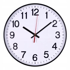 Stenska ura iz plastike, 34 cm, črna