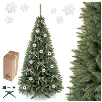 Božično drevo, čudovita, gosta srebrna smreka s storži, 250 cm
