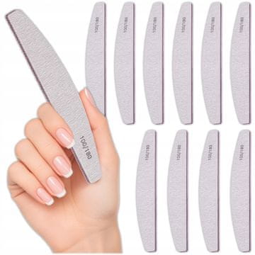 10x pilica za nohte manikura pedikura 100/180 komplet zebra ladjic 17,8 cm
