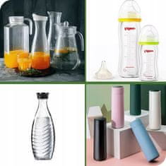 Krtača za steklenice sodastream, kozarce, slavčke, čiščenje, mehka konica