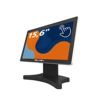 Industrijski POS monitor z zaslonom na dotik 15,6", 1920x1080, IPS, 250cd/m2, 3000:1, kapacitivni. Model M1560-COF-HV s stojalom