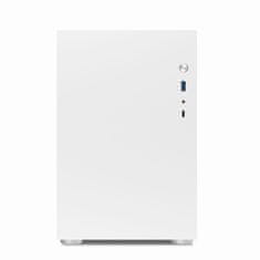 Računalniško ohišje Micro ATX, prenosno ohišje, stekleni ventilatorji RGB, USB-C. Bela. Model PV100-case