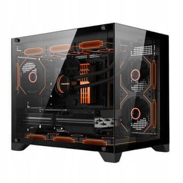 Igralno ohišje Power Train, steklo, stolp, 6 x 120 mm aRGB ventilatorjev
