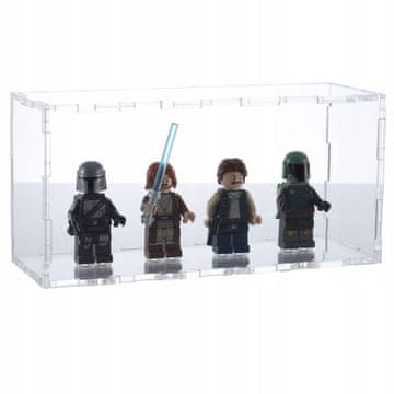 Vitrina za 4 lego minifigure, ščiti pred prahom in UV-žarki, minifigure