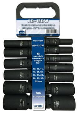 Adler DOLGI UDARNI NASTAVKI 13-delni 1/2" AD-13DW 10-32 mm / OBEŠALNIK