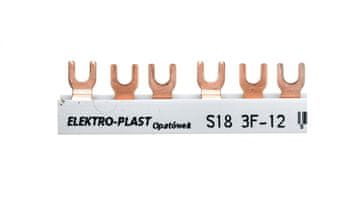 Priključna zbiralka 3P 63A 12mm2 viličasta (18mod.) 3F S18 3F-10 45.388