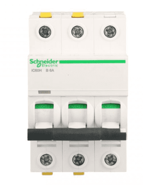 Schneider Odklopnik 3P B 6A 10kA AC iC60H-B6-3 Acti9 A9F06306