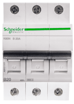 Schneider Odklopnik 3P B 20A 6kA AC K60N Acti9 A9K01320