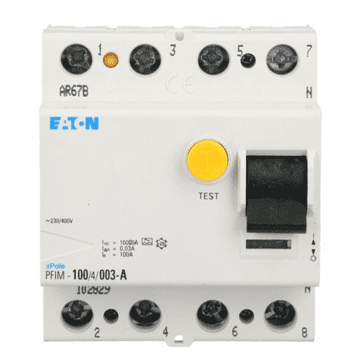 Eaton 4P diferencialno varovalko 100A 0,03A tip A PFIM-100/4/003-A 102829