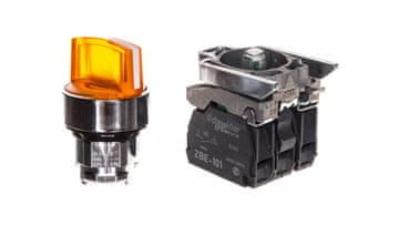 Schneider 2-pozicijsko stikalo, gumb 22 mm, oranžno, 1NO, 1NC, nepovratno, XB4BK125B5