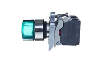 Schneider 2-pozicijsko stikalo, gumb 22 mm, zeleno, 1NO, 1NC, vzmetno povratno, XB4BK123B5