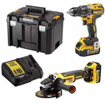 DeWalt KOMPLET 18V DCK2020P2T (DCD791, DCG405) 2x5.0Ah TSTAK