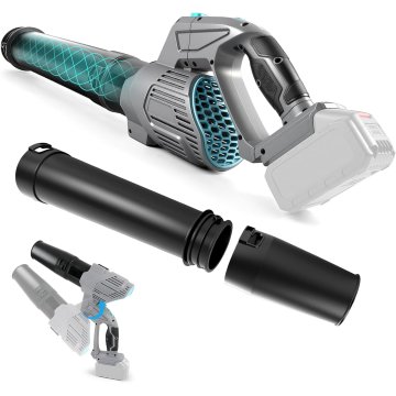 Nikcorp Akumulatorski pihalnik listja, 40 m/s, 5 stopenj hitrosti, združljiv z Makita 18V, motor tip 775, 330 CFM, ergonomska zasnova, vklj. 1 cev, 1 okrogla šoba, brez baterije, Siva