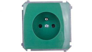 Simon Basic Enojna vtičnica z/brez 16A IP20 z zaporo za tirnico zelene barve BMGZ1z.01/33