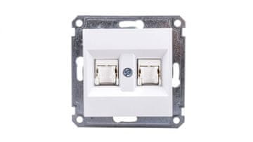 Lumina dvojna računalniška vtičnica RJ45 Cat.5e UTP bela WL2120