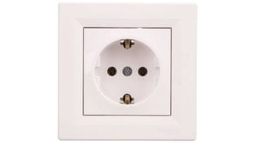 Schneider Asfora enojna vtičnica z/brez SCHUKO bela EPH2900121