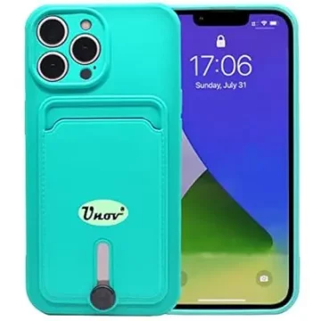 SILIKONSKI OVITEK ZA KARTICE IN DENARNICA ZA APPLE IPHONE 13 PRO 6,1" TURKIZNA BARVA