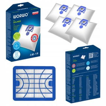 4 vrečke in 1 HEPA filter za ZELMER ODYSSEY METEOR BOSCH ZMB2K ELF 2