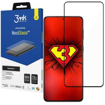 3MK NeoGlass 8H nelomljivo steklo za Samsung Galaxy S22 Plus črne barve