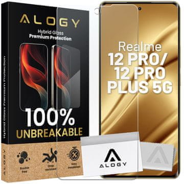 Zaščitno steklo Shatterproof za Realme 12 PRO / Realme 12 PRO+ PLUS 5G Hybrid, zaščitno steklo Flexi Glass 9H, primerno za ohišje in raven zaslon