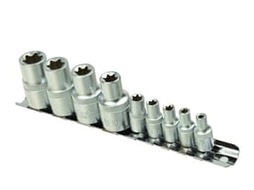 9-delni komplet nastavkov Torx E4-16, 1/4 in 1/2" na letvi GEKO (20)