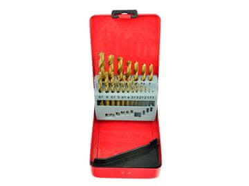 Komplet 19 svedrov 1-10 mm HSS TiN metalbox (40/80)