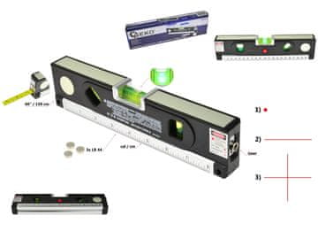 Osvetljena laserska libela z merjenjem 1,5 m (50)