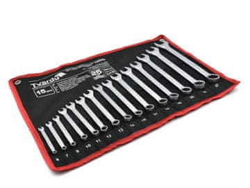 Komplet 15-delnih obročastih ključev 6-27 mm CRV-CS (satenasti)(10)