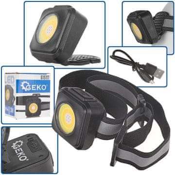 Odporna naglavna svetilka z reflektorjem LED COB 3W 500mAh 500lm IP44 (240)