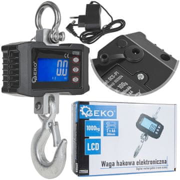 GEKO Elektronska skladiščna tehtnica s kavljem 1000 kg (10)