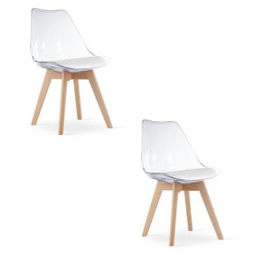 BE Stol MARK - prozorne / naravne noge x 2
