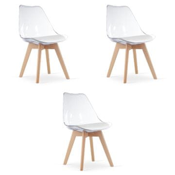 BE Stol MARK - prozorne / naravne noge x 3