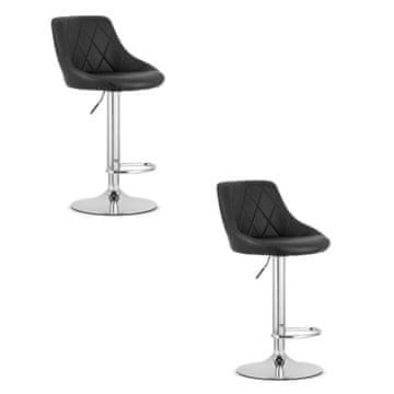 BE KAST stolček - črno eko usnje / kromirano podnožje x 2