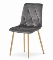 BE Komplet mize NP 120x80cm Sonoma Oak + 4 sivi stoli LIBRA