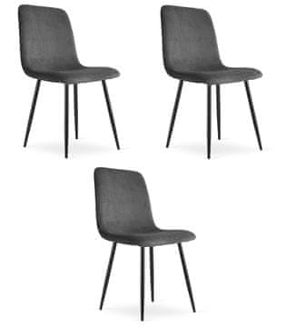 BE Stol RIFT - siv kord / črne noge x 3