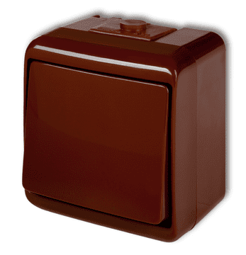 JUNIOR enopolno stikalo rjavo IP54 4WHE-1