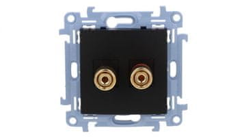 Simon 10 Vtičnica za en zvočnik - 1 ohišje zvočnika (modul). Presek izhodne žice: 6 mm2, mat črna, CGL2.01/49