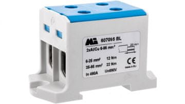 em 2-tirni tirni konektor 6-95 mm2 moder EURO multiOTL 95 2xAl/Cu 607095 BL